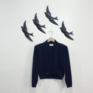 St. John for I. Magnin Navy Blue Knit Cardigan Jacket - M - Vintage!